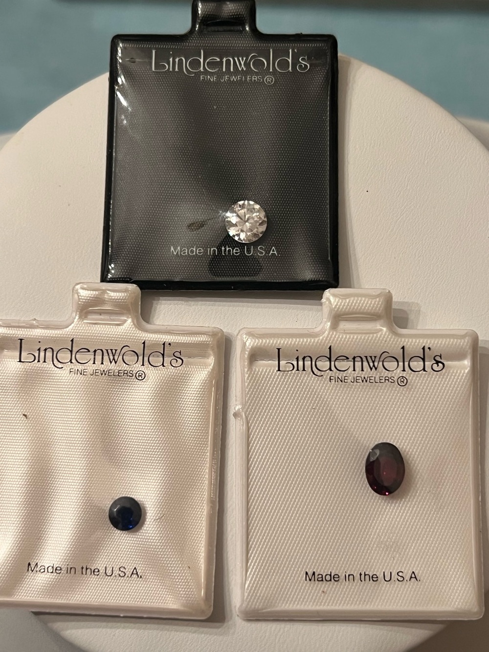 New lot of 3 Lindenwold’s Fine Jewelers loose faux gemstones